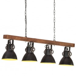 Sonata Индустриална лампа за таван, черна, E27, мангово дърво - Осветителни тела
