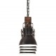 Sonata Индустриална лампа за таван, черна, E27, мангово дърво