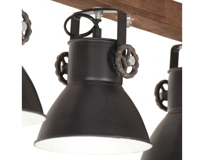 Sonata Индустриална лампа за таван, черна, E27, мангово дърво