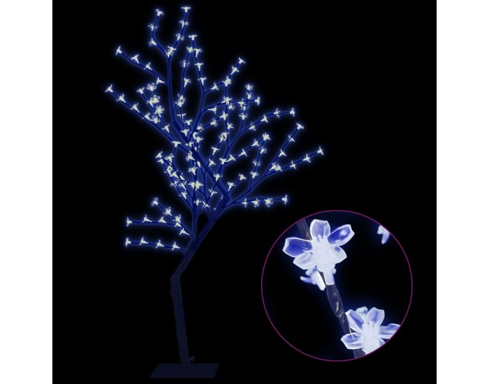 Sonata Коледно дърво, 128 сини LED, разцъфнала череша, 120 см