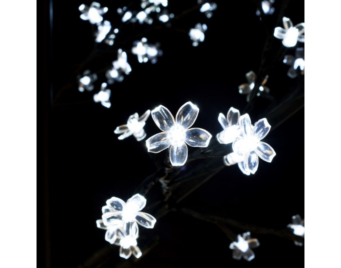 Sonata Коледно дърво, 120 LED студено бeли, разцъфнала череша, 150 см