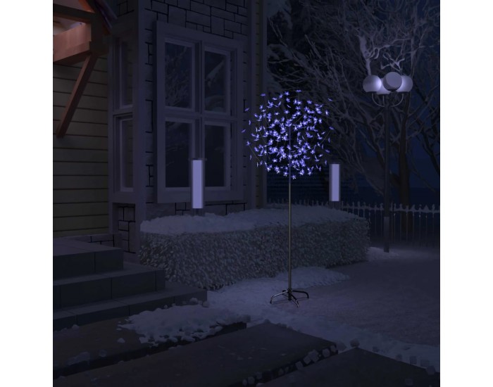 Sonata Коледно дърво, 200 LED синьо-бели, разцъфнала череша, 180 см