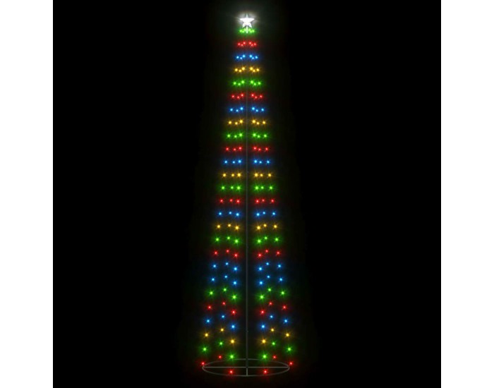 Sonata Коледна елха конус, 136 LED пъстри, декорация, 70x240 см
