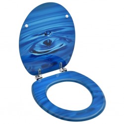Sonata WC тоалетна седалка с капак, МДФ, дизайн сини водни капки - Продукти за баня и WC