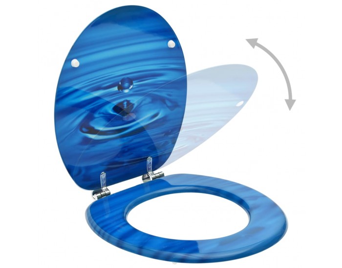 Sonata WC тоалетна седалка с капак, МДФ, дизайн сини водни капки