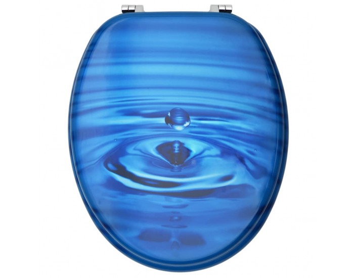 Sonata WC тоалетна седалка с капак, МДФ, дизайн сини водни капки