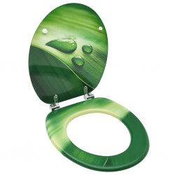 Sonata WC тоалетна седалка с капак, МДФ, дизайн зелени водни капки - Продукти за баня и WC