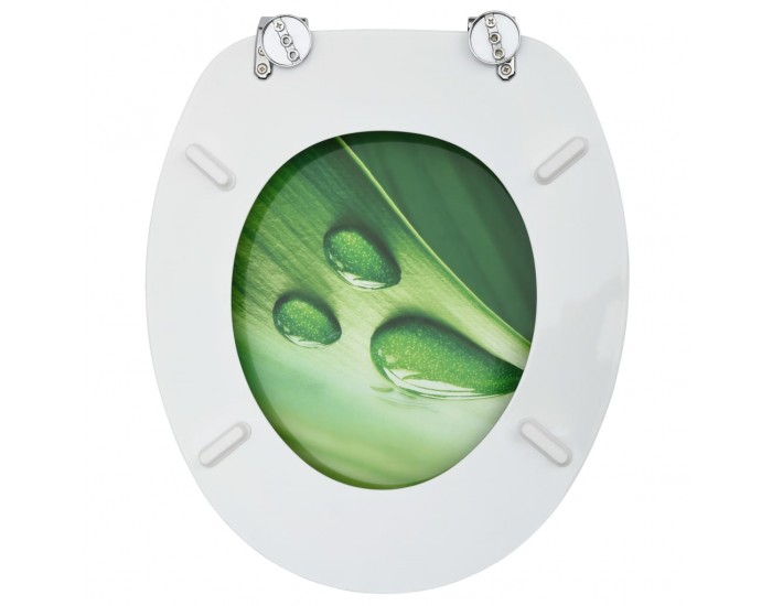 Sonata WC тоалетна седалка с капак, МДФ, дизайн зелени водни капки
