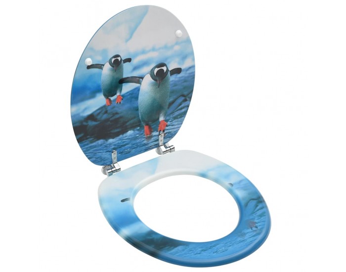 Sonata WC тоалетна седалка с капак, МДФ, дизайн пингвини