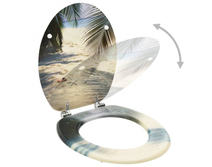 Sonata WC тоалетна седалка с капак, МДФ, дизайн плаж