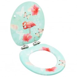 Sonata Тоалетна седалка капак с плавно затваряне МДФ дизайн фламинго - Продукти за баня и WC
