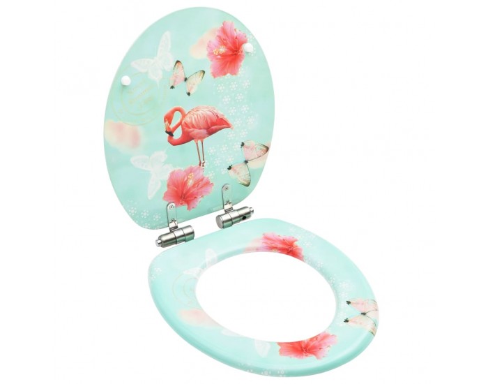 Sonata Тоалетна седалка капак с плавно затваряне МДФ дизайн фламинго