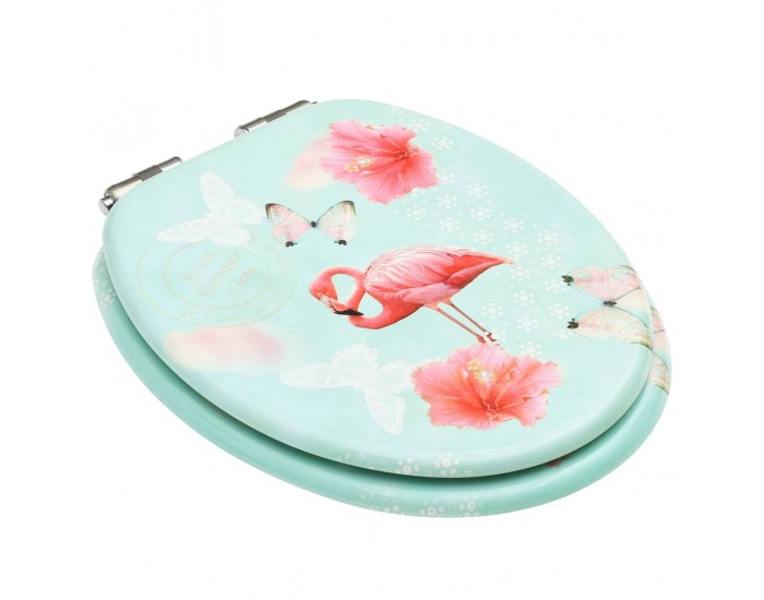 Sonata Тоалетна седалка капак с плавно затваряне МДФ дизайн фламинго