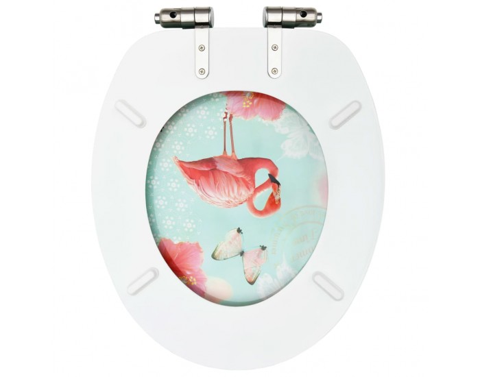 Sonata Тоалетна седалка капак с плавно затваряне МДФ дизайн фламинго