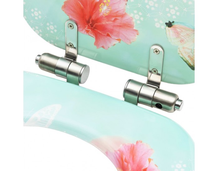 Sonata Тоалетна седалка капак с плавно затваряне МДФ дизайн фламинго