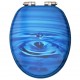 Sonata Тоалетна седалка с плавно затваряне МДФ дизайн сини водни капки