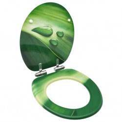 Sonata Тоалетна седалка плавно затваряне МДФ дизайн зелени водни капки - Продукти за баня и WC
