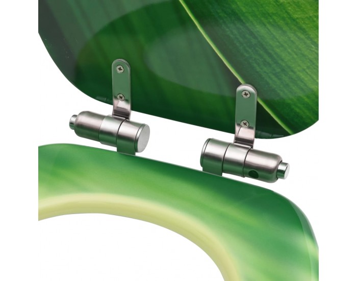 Sonata Тоалетна седалка плавно затваряне МДФ дизайн зелени водни капки