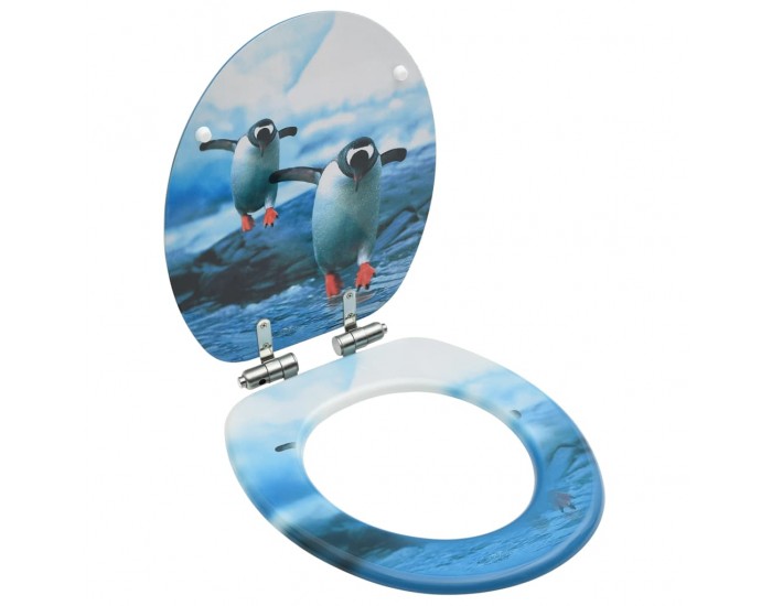 Sonata Тоалетна седалка капак с плавно затваряне МДФ дизайн пингвини