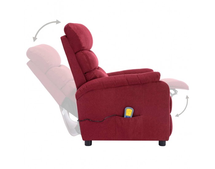 Sonata Масажен реклайнер, виненочервен, текстил