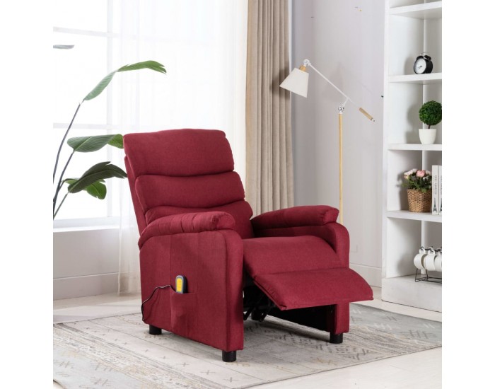 Sonata Масажен реклайнер, виненочервен, текстил