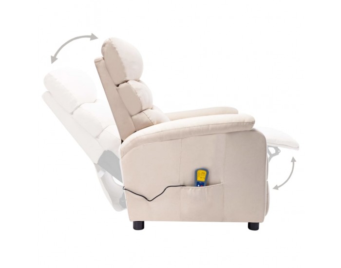 Sonata Масажен реклайнер, кремав, текстил