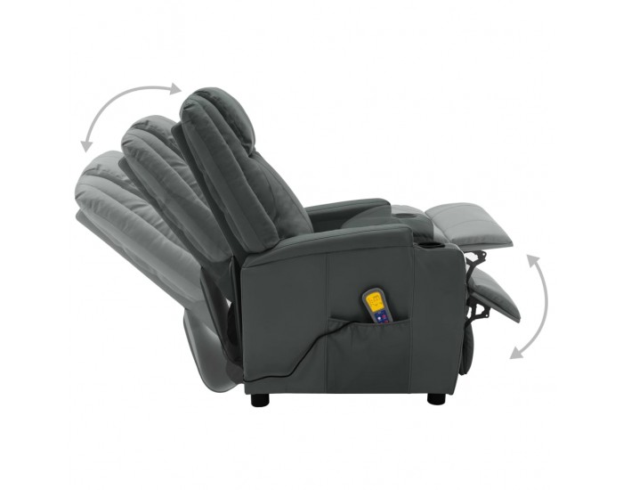 Sonata Масажен реклайнер, антрацит, изкуствена кожа