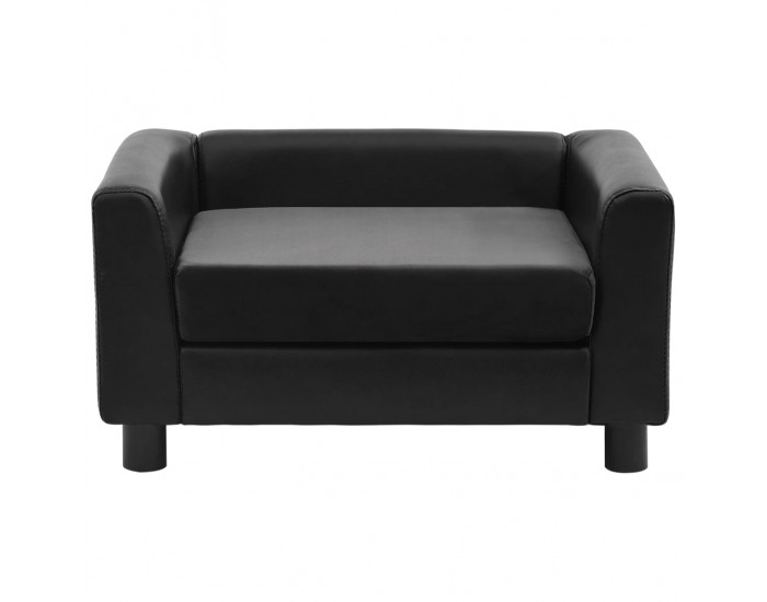Sonata Кучешки диван, черен, 60x43x30 см, плюш и изкуствена кожа