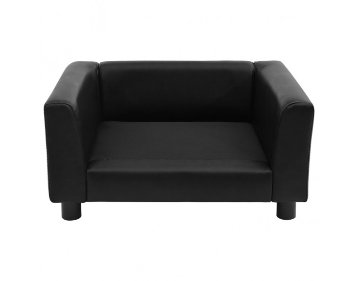 Sonata Кучешки диван, черен, 60x43x30 см, плюш и изкуствена кожа