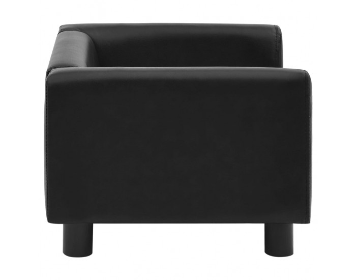 Sonata Кучешки диван, черен, 60x43x30 см, плюш и изкуствена кожа