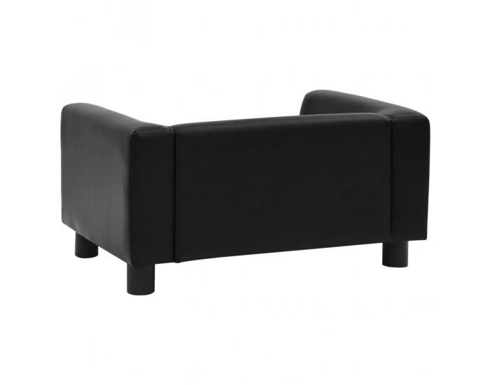 Sonata Кучешки диван, черен, 60x43x30 см, плюш и изкуствена кожа