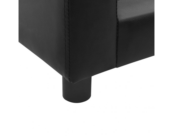 Sonata Кучешки диван, черен, 60x43x30 см, плюш и изкуствена кожа