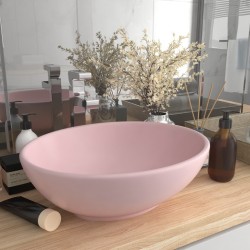 Sonata Луксозна овална мивка, матово розова, 40x33 см, керамика - Мивки и Смесители