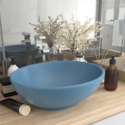 Sonata Луксозна овална мивка, матово светлосиня, 40x33 см, керамика - Мивки и Смесители