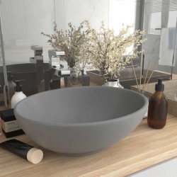 Sonata Луксозна овална мивка, матово светлосива, 40x33 см, керамика - Баня