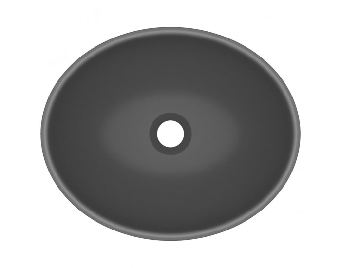 Sonata Луксозна овална мивка, матово тъмносива, 40x33 см, керамика