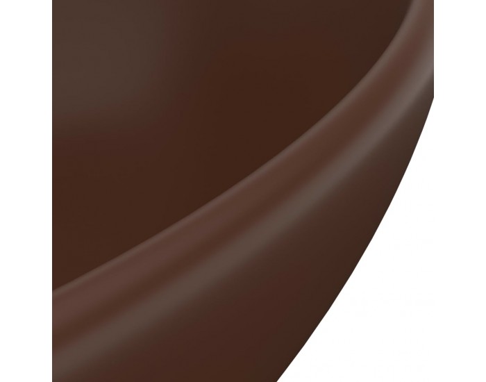 Sonata Луксозна овална мивка, матово тъмнокафява, 40x33 см, керамика
