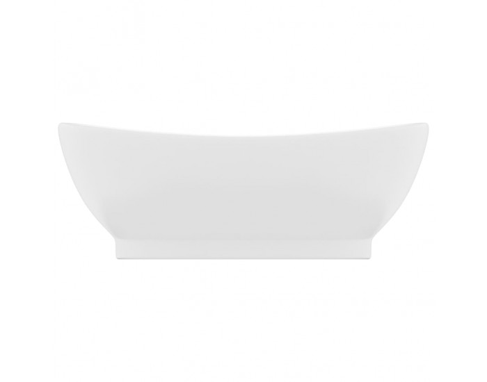 Sonata Мивка с преливник лукс овал бял мат 58,5x39 см керамика