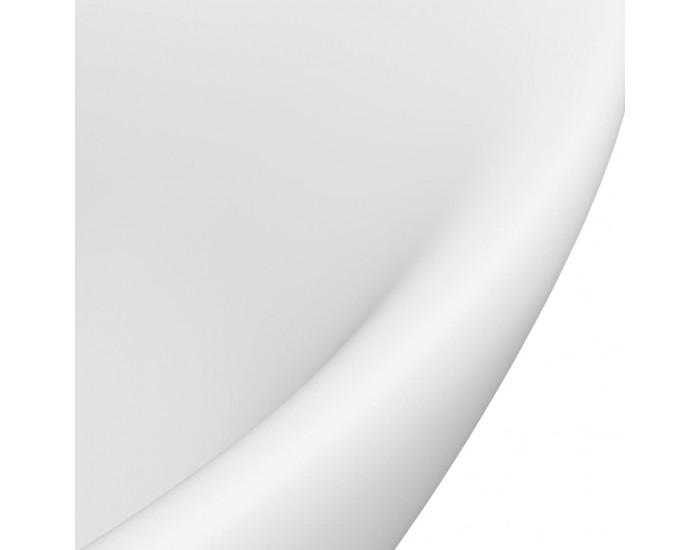 Sonata Мивка с преливник лукс овал бял мат 58,5x39 см керамика