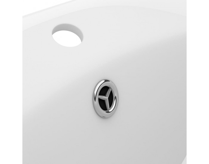 Sonata Мивка с преливник лукс овал бял мат 58,5x39 см керамика