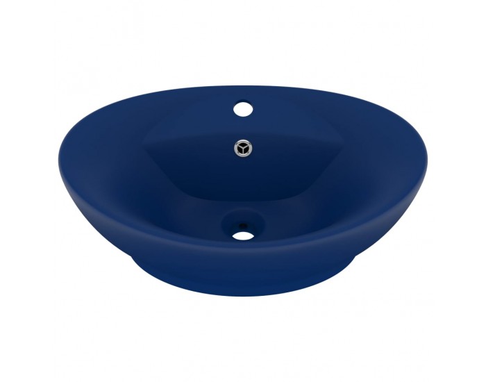 Sonata Мивка с преливник лукс овал тъмносин мат 58,5x39 см керамика