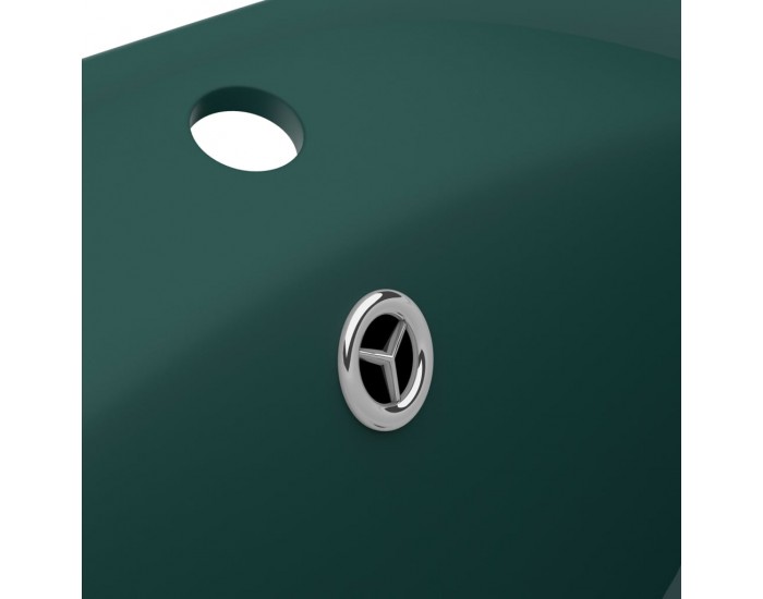 Sonata Мивка с преливник лукс овал тъмнозелен мат 58,5x39 см керамика