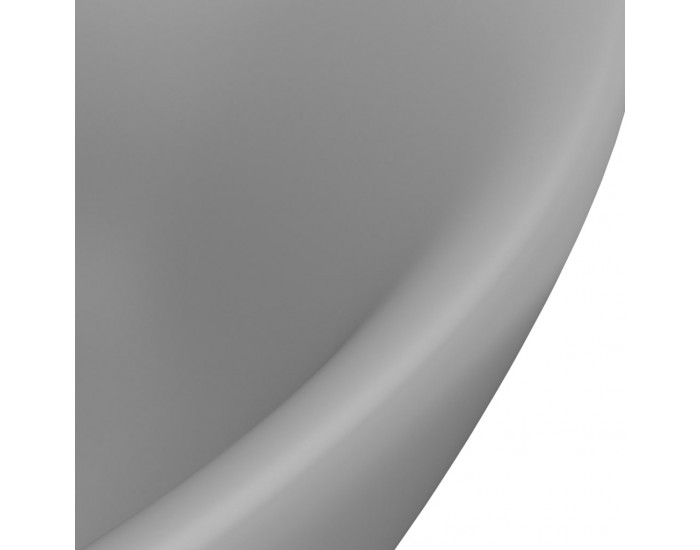 Sonata Мивка с преливник лукс овал светлосив мат 58,5x39 см керамика