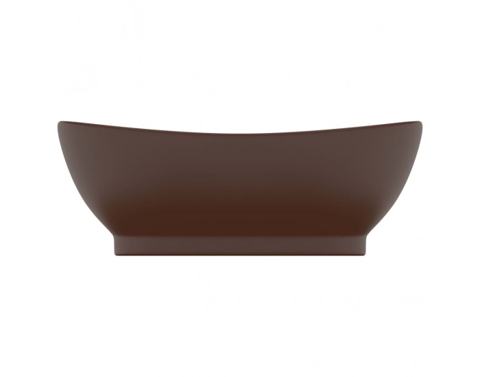 Sonata Мивка с преливник лукс овал тъмнокафяв мат 58,5x39 см керамика