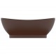 Sonata Мивка с преливник лукс овал тъмнокафяв мат 58,5x39 см керамика