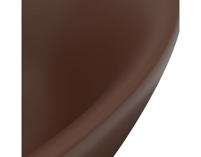 Sonata Мивка с преливник лукс овал тъмнокафяв мат 58,5x39 см керамика