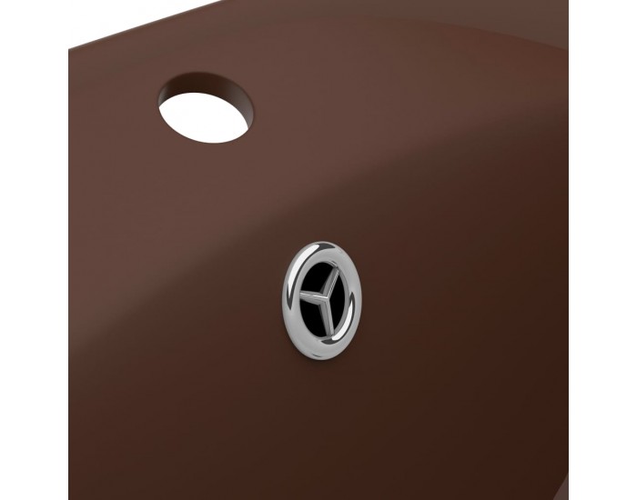 Sonata Мивка с преливник лукс овал тъмнокафяв мат 58,5x39 см керамика