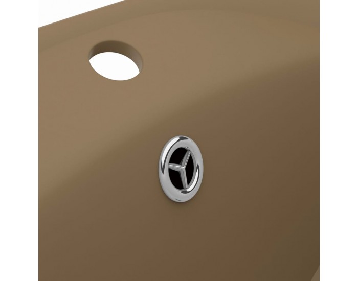 Sonata Мивка с преливник лукс овал кремав мат 58,5x39 см керамика
