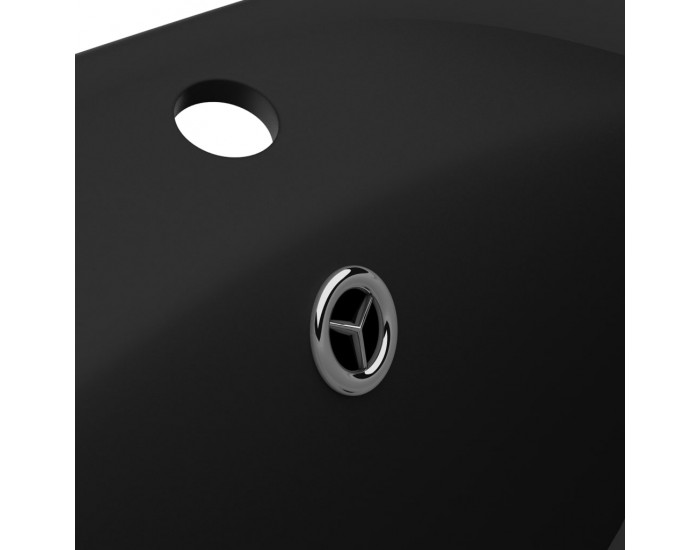Sonata Мивка с преливник лукс овал черен мат 58,5x39 см керамика