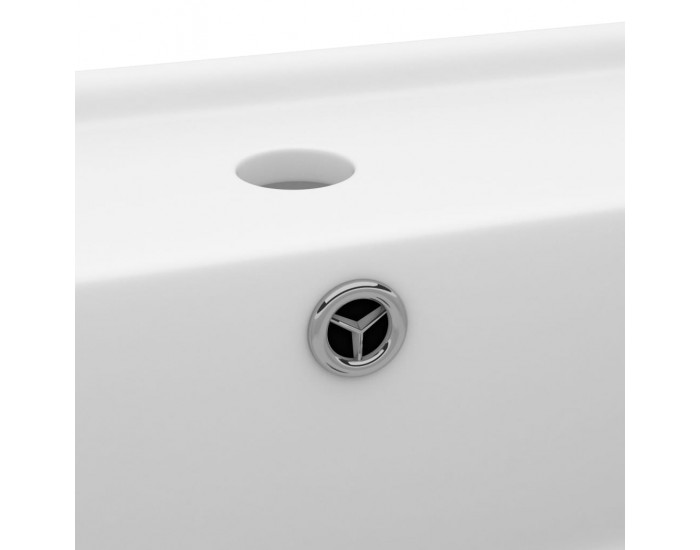 Sonata Мивка с преливник лукс квадрат бял мат 41x41 см керамика